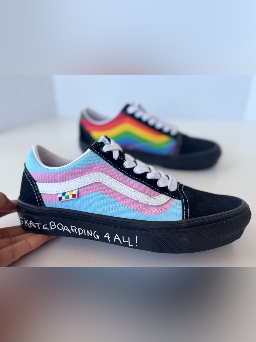 VANS Old Skool Skate Pride Multicolor Lace Up Sneaker Shoes Men’s Size 5 - Picture 6 of 10